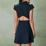 Rihoas Navy Lapel Cap Sleeve Button Photo 1