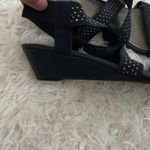 Coach and Four Studded Wedge Sandals‎ Navy Blue Strappy Comfort Size 10 Photo 2