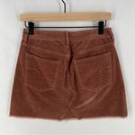 American Eagle  Size 2 Stretch‎ Corduroy Distressed Cutoff High Rise Mini Skirt Photo 7