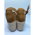 AQUA Womens Ria Suede Ankle Platform Espadrilles in brown suede. Photo 4