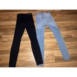Aeropostale  Black & Blue Denim High Rise juniors Jeans Women's Sz 0 & 00‎ Long Photo 5