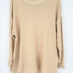 Aerie  Womens Sweater Pullover Oversized Deconstructed Slouchy Beige Size Medium Photo 0