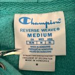 Champion Reverse Weave pullover hoodie, turquoise blue, graphic, pocket, size M Photo 2