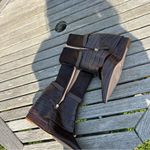 Schutz NWOB Jorian Womens Brown Crocodile Embossed Leather Wedge Bootie Size 10 Photo 11