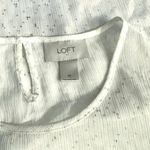 Loft Sleeveless Sheer Tiered Blouse Women M White Metallic Gold Flecked Tank Top Photo 6