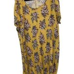 Urban Rose  Mustard Yellow & Floral Twisted Front Short Sleeve Blouse Photo 0