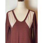 Barneys New York O’2nd Brown And Ivory V Neck Pullover Lightweight Sweater S Photo 2