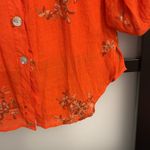 Fig and Flower Orange, burnt orange & gold embroidered Blouse Medium Photo 4