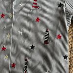 American Vintage Vintage black & white striped button-up shirt with lighthouse embroidery Photo 1