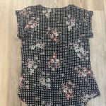 My Michelle  Navy  and White Floral Polka Dot Design Boxy Blouse Photo 1