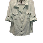 Style & Co  Button Down Blouse Mint Green Size XXL EUC Photo 2