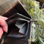 Coach RARE🔥Authentic  1941 SIlver/light gold leather Snap Flap trifold wallet Photo 7