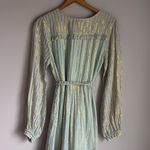 Karina Grimaldi  metallic gold striped tiered midi dress Photo 9