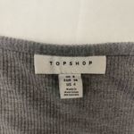 Topshop Grey Cropped Longsleeve Button Up Closure T-Shirt - Small / US 4 Photo 2