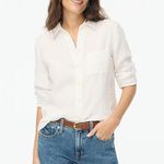 J.Crew NEW Double-gauze Button-up Shirt White Minimalist Staple Size XS Classic Photo 0