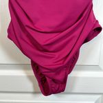 Time And Tru  Magenta Hot Pink V Wire V-Neck Ruched Swimsuit Size XL EUC #1369 Photo 2