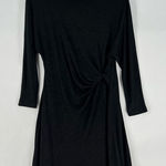 Nic+Zoe Soft Knit Gathered Twisted Waist Dolman 3/4 Sleeve Mock Neck Dress Photo 0