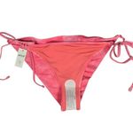 Aerie  Embroidered Tie Cheekier Bikini Bottom in Strawberry‎ M NWT Photo 3