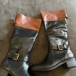 Rampage 2 Tone Faux Leather Western Cowboy Riding Boots Womens Size 7 New Photo 2