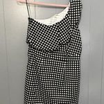 NEW Rachel Rachel Roy Black White Gingham Ruffle One Shoulder Classic Dress XL Photo 1