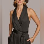 Donna Karan  - V-neck Pinstripe Jumpsuit Photo 2