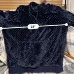 Heathmoor Dark Blue Navy Textured Fuzzy Plush Pullover Hoodie Sweatshirt Size XL Photo 4