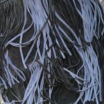 Anthropologie Black Fringe Bag with circle wood handles Photo 6