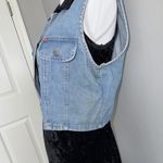 NWT Vintage 90s Tickets Clothing Western 2 Piece Crushed Velvet Dress Denim Vest Black Photo 11