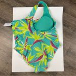 Old Navy Swimsuit Women 3X Green Color Tropical One Shoulder One Piece Beachy Photo 4