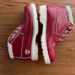 Timberland EUC VINTAGE BLINGED WATERPROOF LACE UP 5” RED BOOT Photo 0