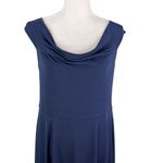 NY & Co Dress Navy XL Short Sleeve Draped Neck Stretch New Blue Photo 5