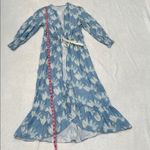 Palmacea Blue and White Floral Swimwear Resort Coverup with Flowing Design Size XS Photo 5