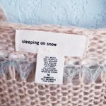 Anthropologie Sleeping On Snow Cream Striped Open Knit Button Down Belted Wool Blend Cardigan Photo 4