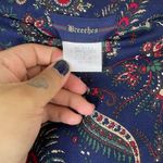 Vintage Dark Blue Paisley Faux Wrap Mini Skirt Size M Photo 2