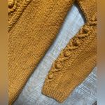 VINTAGE Cardigan Sweater Womens XL Cable Knit Button Front Granny Cottage Grunge Gold Photo 6
