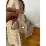 Vintage 60s 70s Beige Yellow Chevron Vest Pointed Collar Long Sleeve Shift Dress Tan Size L Photo 3