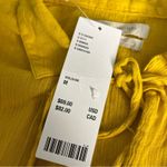 Urban Outfitters NWT  Claudia Crinkle Tie-Front Babydoll Top Yellow Women’s M Photo 7