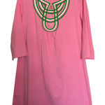 Lilly and Van Woman's Medium Lime Bubblegum Pink 3/4 Sleeve Tunic Dress Summer Photo 0