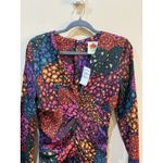 Farm Rio RAINBOW HEARTS LONG SLEEVE V-NECK MIDI DRESS Size Medium Photo 6