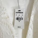 EXPRESS NWT Cream Lace Wrap Top with Bow Tie Side Size M Photo 8
