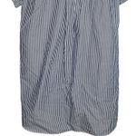 ZARA  Skipper Stripped Collared Cuffed Short Sleeve Button Coverup Shirt Dress S Photo 6