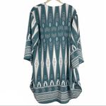 Honeyme Bohemian Blue White Aztec Kimono Wrap Cardigan Photo 1