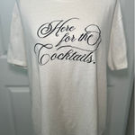 Z Supply Here for Cocktails Graphic Tee Casual Top Women's Large 100% Cotton Photo 0