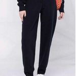 Nanushka Womens Navy Blue Tie Waisted Ylia Knitted Track Pant Size Small Photo 0