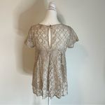 Anthropologie Akemi & Kim Metallic Lace Blouse Size Small Short Sleeve Photo 6