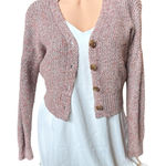SO Women’s extra small Pink Marble Button Cardigan Photo 0