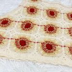 Rebellion Cream & Red Crochet Granny Square Cropped Tank Top Photo 6