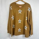 EVRI Women's Plus Size 3X Sweater Brown Star Print Long Sleeve Cozy Knit Photo 3