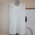 Jones New York Knit Cowl Neck Tank Top Sheer Off White Medium Photo 1