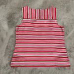 Talbots  Women's 14 Silk‎ Sleeveless Tank Top Pink Stripe 100% Silk Shell Career Photo 2